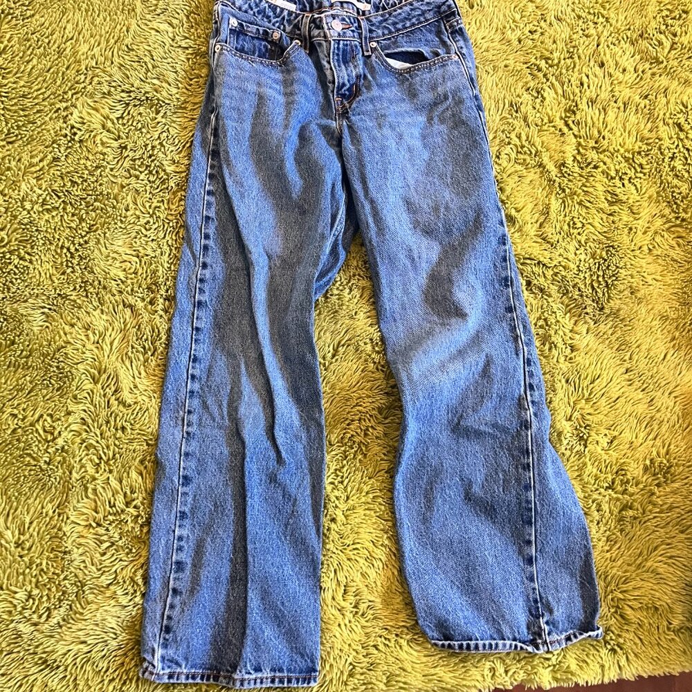 Levi's Low Loose Straight Leg Jeans in a medium-wash blue denim size W27